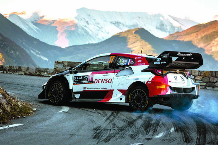 Sebastien Ogier (FRA)  Vincent Landais (FRA) Of team TOYOTA GAZOO RACING WRT  is seen on the performing during the  World Rally Championship Monte-Carlo in Monte-Carlo, Monaco on 20,January // Jaanus Ree / Red Bull Content Pool // SI202301200657 // Usage for editorial use only // 