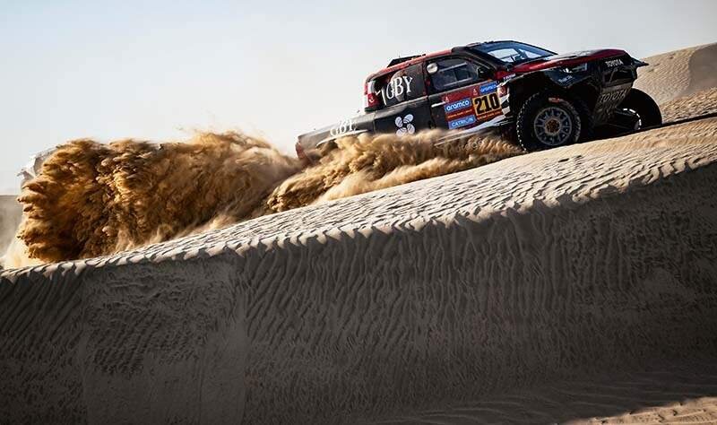 Rokas Baciuska (LTU) and Oriol Mena (ESP) from Overdrive Racing race during stage 02 of Rally Dakar 2025 in Bisha, Saudi Arabia on January 06, 2025 // Marcelo Maragni / Red Bull Content Pool // SI202501060181 // Usage for editorial use only //